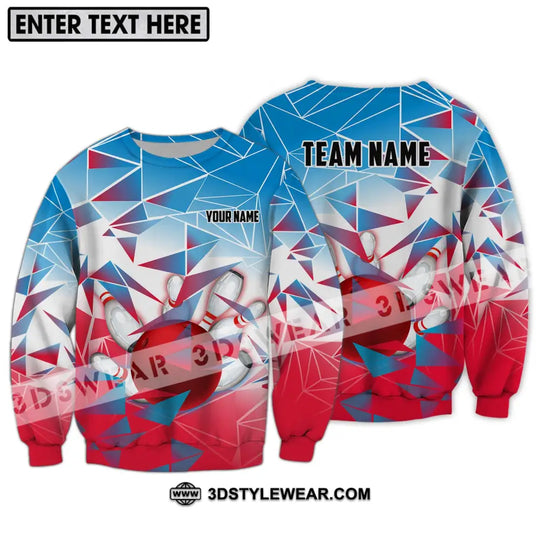 Unisex Shirt - Custom Name And Team Name Shirt, Bowling Ball And Pins Triangular Array style option 4