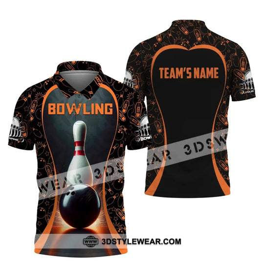 Unisex Shirt, Custom Name and Team Name Bowling Shirt, Bowling Club Polo Shirt style option 4