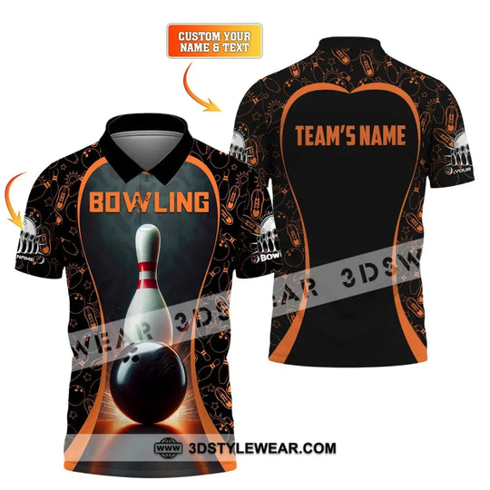 Unisex Shirt, Custom Name and Team Name Bowling Shirt, Bowling Club Polo Shirt style option 1
