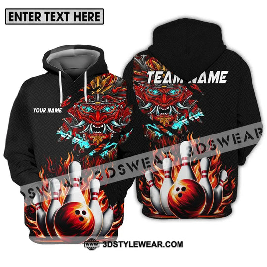 Unisex Shirt - Custom Name And Team Name Bowling Shirt, Fire Dragon Head style option 3