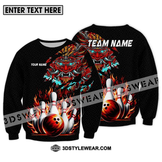 Unisex Shirt - Custom Name And Team Name Bowling Shirt, Fire Dragon Head style option 4