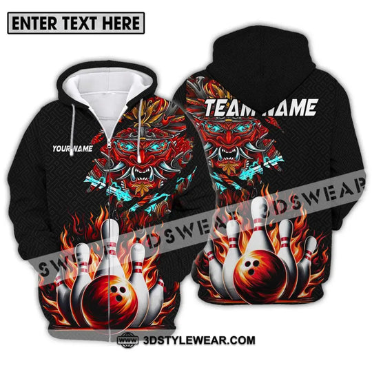 Unisex Shirt - Custom Name And Team Name Bowling Shirt, Fire Dragon Head style option 2