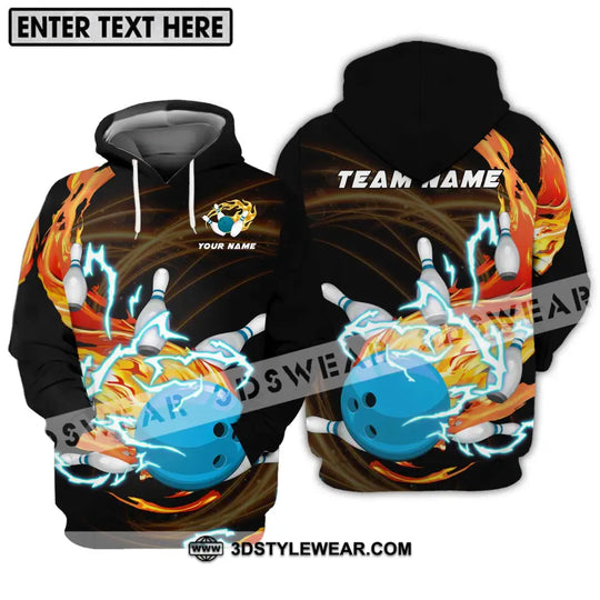 Unisex Shirt - Custom Name And Team Name Bowling Shirt, Fire And Water style option 3