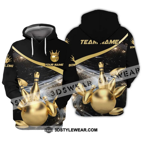 Unisex Shirt - Custom Name And Team Name Bowling Shirt, Gold Pins Gold Ball style option 3