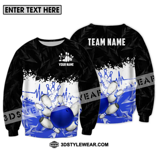 Unisex Shirt - Custom Name And Team Name Shirt, Bowling Heartbeat style option 4