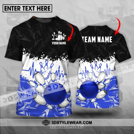 Unisex Shirt - Custom Name And Team Name Shirt, Bowling Heartbeat style option 1