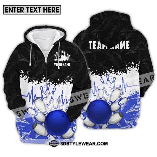 Unisex Shirt - Custom Name And Team Name Shirt, Bowling Heartbeat style option 2