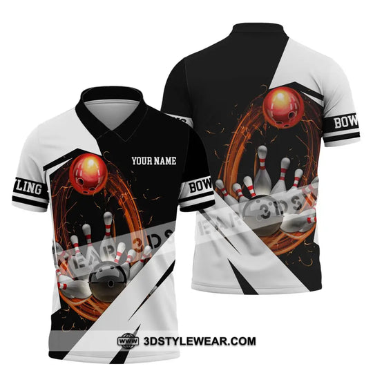 Unisex Shirt - Custom Name And Team Name Shirt - Bowling Hoodie Polo Shirt - Bowling Lover Gift - Bowling Player Shirt style option 4