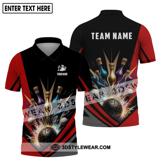 Unisex Shirt - Custom Name And Team Name Shirt - Bowling Hoodie Polo Shirt - Bowling Lover Gift - Bowling Player Shirt style option 4