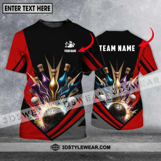 Unisex Shirt - Custom Name And Team Name Shirt - Bowling Hoodie Polo Shirt - Bowling Lover Gift - Bowling Player Shirt style option 1