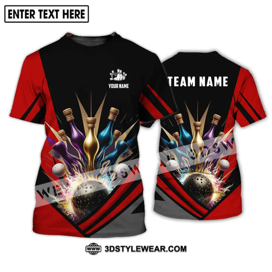 Unisex Shirt - Custom Name And Team Name Shirt - Bowling Hoodie Polo Shirt - Bowling Lover Gift - Bowling Player Shirt style option 2
