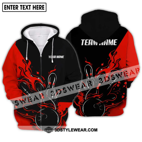Unisex Shirt - Custom Name And Team Name Shirt - Bowling Hoodie Polo Shirt - Bowling Lover Gift - Bowling Player Shirt style option 3