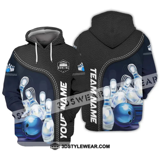 Unisex Shirt - Custom Name And Team Name Bowling Shirt, Ice Pins Blue Ball style option 3