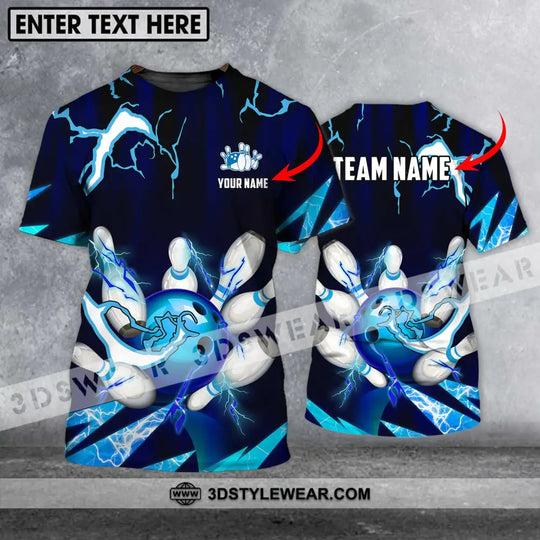 Unisex Shirt - Custom Name And Team Name Shirt, Bowling Ice Pins Shirt style option 1