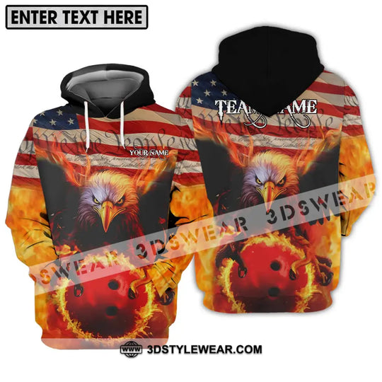 Unisex Shirt - Custom Name And Team Name Bowling Lover Shirt, American Eagle style option 3