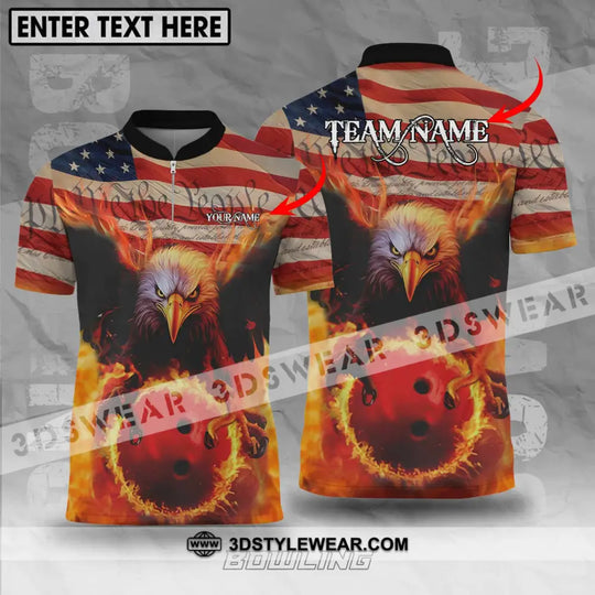Unisex Shirt - Custom Name And Team Name Bowling Lover Shirt, American Eagle style option 1