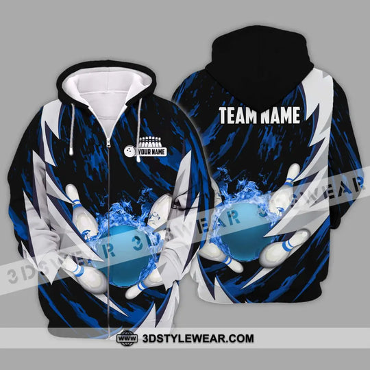 Unisex Shirt - Custom Name And Team Name Bowling Lover Shirt, Bowling Dark Blue style option 2