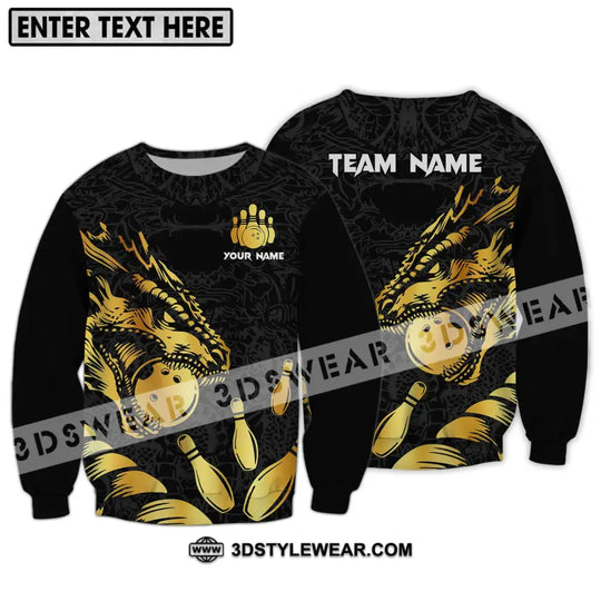 Unisex Shirt - Custom Name And Team Name Bowling Lover Shirt, Golden Bowling style option 4