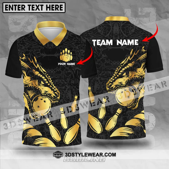 Unisex Shirt - Custom Name And Team Name Bowling Lover Shirt, Golden Bowling style option 1