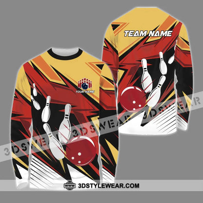 Unisex Shirt - Custom Name And Team Bowling Lover Hot Color Long Sleeve / S T-Shirt