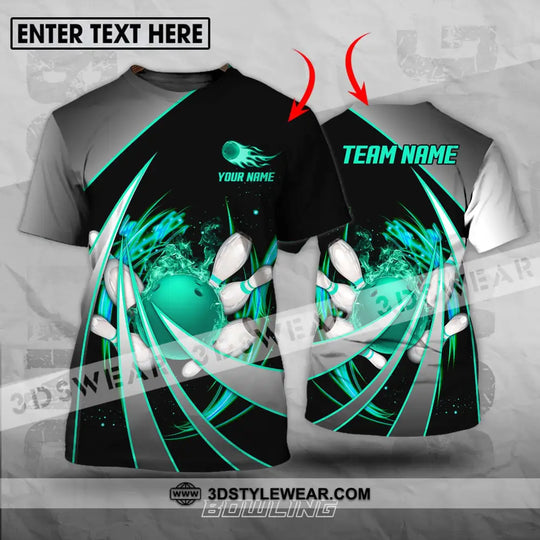 Unisex Shirt - Custom Name And Team Name Bowling Lover Shirt, Bowling Neon style option 1