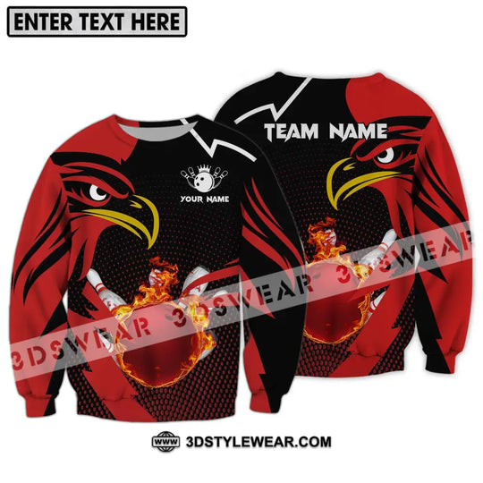 Unisex Shirt - Custom Name And Team Name Bowling Lover Shirt, Red Eagle Bowling style option 4