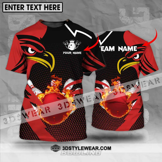 Unisex Shirt - Custom Name And Team Name Bowling Lover Shirt, Red Eagle Bowling style option 1