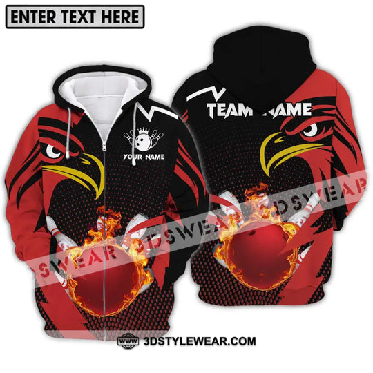 Unisex Shirt - Custom Name And Team Name Bowling Lover Shirt, Red Eagle Bowling style option 2