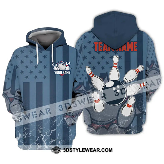 Unisex Shirt - Custom Name And Team Name Shirt, Bowling Navy Ball Shirt style option 3