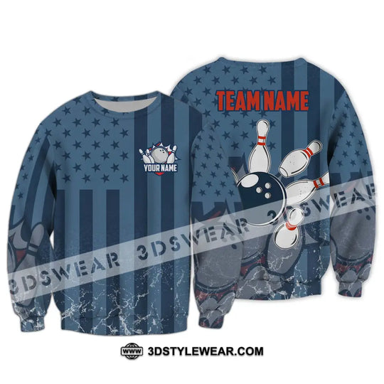 Unisex Shirt - Custom Name And Team Name Shirt, Bowling Navy Ball Shirt style option 4
