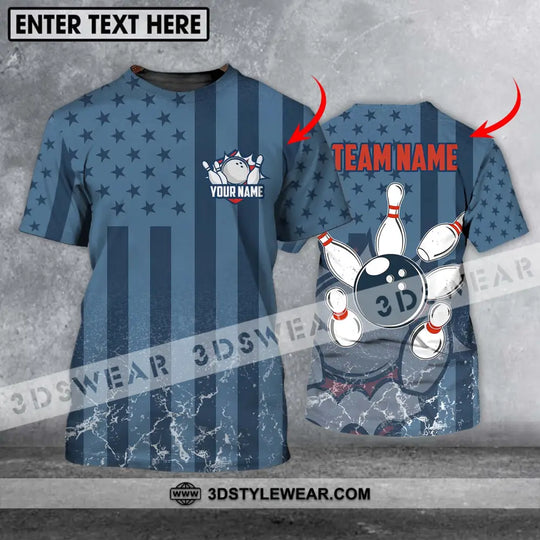 Unisex Shirt - Custom Name And Team Name Shirt, Bowling Navy Ball Shirt style option 1