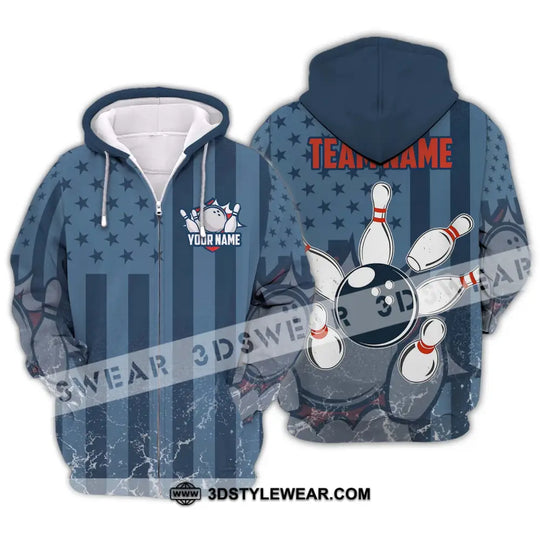 Unisex Shirt - Custom Name And Team Name Shirt, Bowling Navy Ball Shirt style option 2