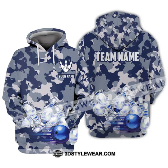 Unisex Shirt - Custom Name And Team Name Shirt, Bowling Navy Pins Shirt style option 3