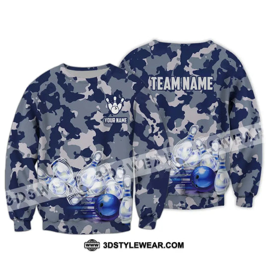 Unisex Shirt - Custom Name And Team Name Shirt, Bowling Navy Pins Shirt style option 4