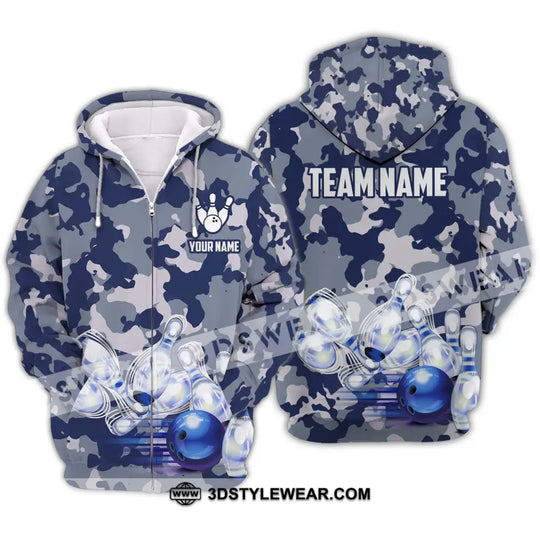 Unisex Shirt - Custom Name And Team Name Shirt, Bowling Navy Pins Shirt style option 2