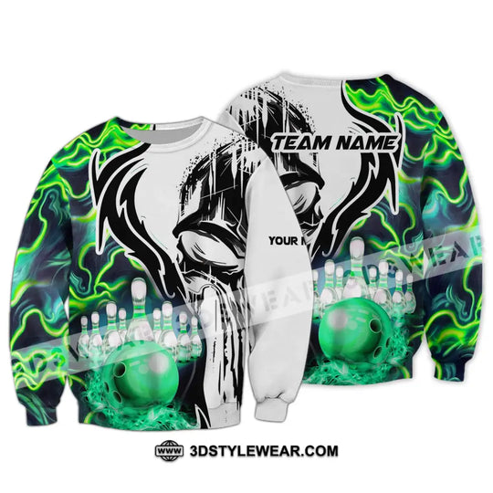 Unisex Shirt - Custom Name And Team Name Shirt, Bowling Neon Line Color Shirt style option 4