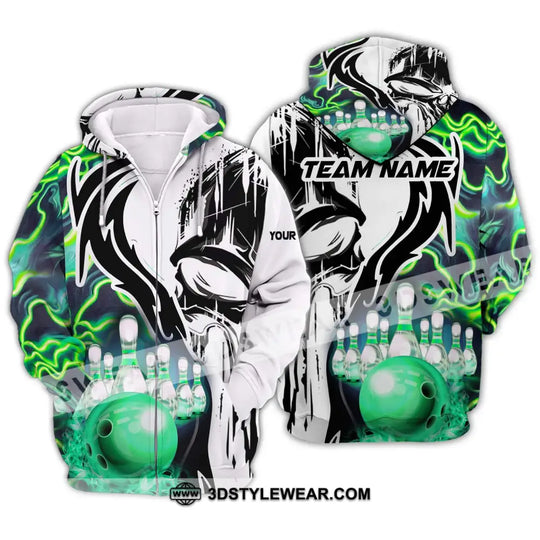 Unisex Shirt - Custom Name And Team Name Shirt, Bowling Neon Line Color Shirt style option 2