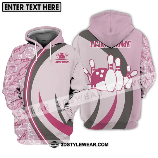 Unisex Shirt - Custom Name And Team Name Bowling Shirt, Pink Bowling style option 3