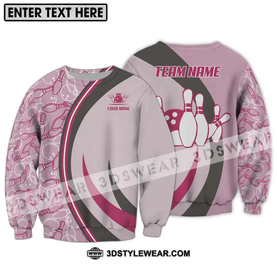 Unisex Shirt - Custom Name And Team Name Bowling Shirt, Pink Bowling style option 4
