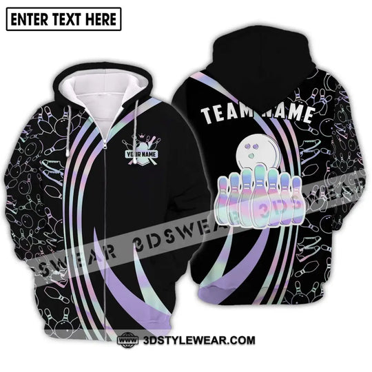 Unisex Shirt - Custom Name And Team Name Shirt - Bowling Player Gift - Bowling Shirt style option 3