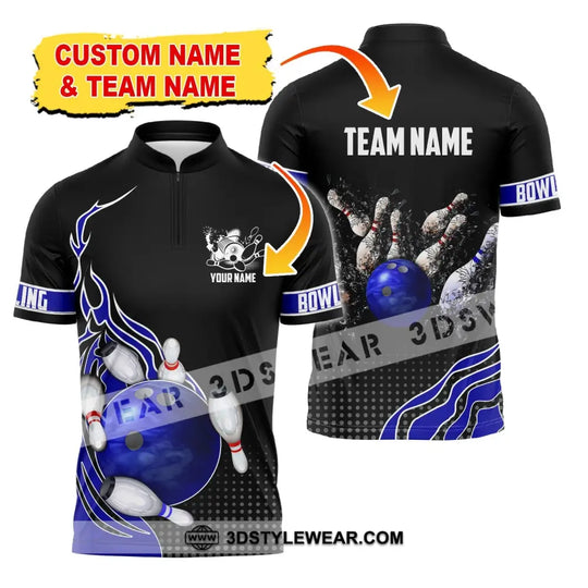 Unisex Shirt, Custom Name and Team Name Bowling Polo Shirt, Bowling Club Uniform, Bowling T-Shirt style option 1