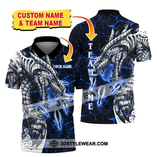 Unisex Shirt, Custom Name and Team Name Bowling Polo Shirt, Bowling Club Uniform, Bowling T-Shirt style option 2