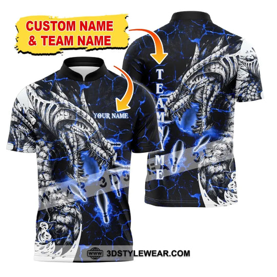 Unisex Shirt, Custom Name and Team Name Bowling Polo Shirt, Bowling Club Uniform, Bowling T-Shirt style option 1