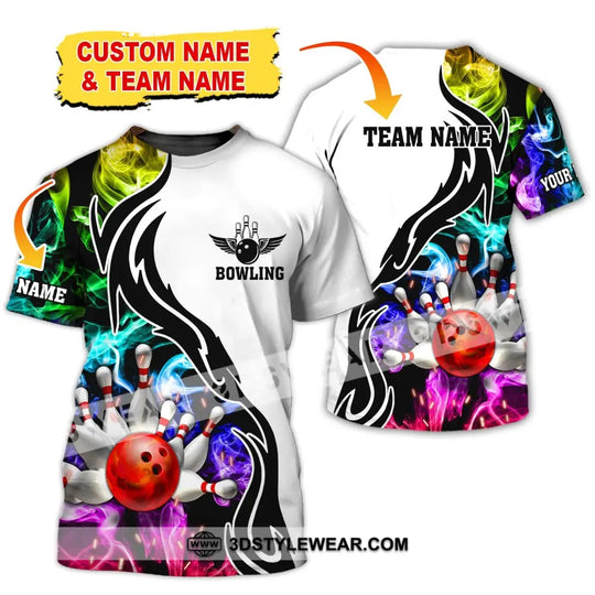 Unisex Shirt, Custom Name and Team Name Bowling Polo Shirt, Bowling Club Uniform, Bowling T-Shirt style option 3