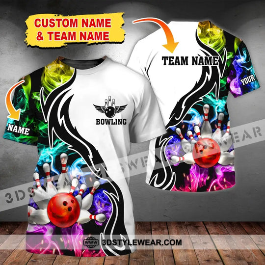 Unisex Shirt, Custom Name and Team Name Bowling Polo Shirt, Bowling Club Uniform, Bowling T-Shirt style option 2