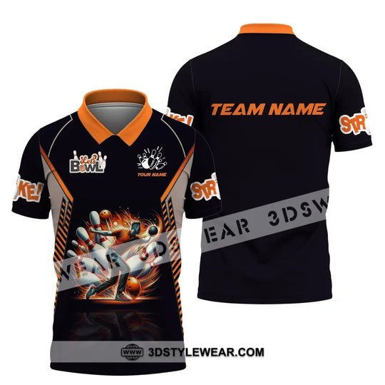 Unisex Shirt, Custom Name and Team Name Bowling Polo Shirt, Let's Bowl, Bowling T-Shirt, Bowling Hoodie Long Sleeve Shirt style option 4