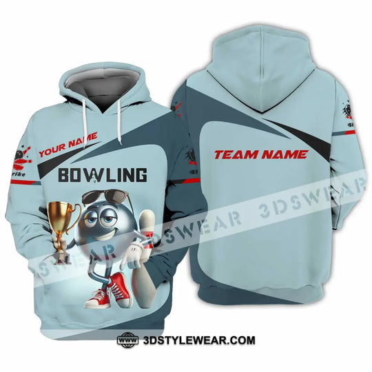 Unisex Shirt, Custom Name and Team Name Bowling Shirt, Bowling Polo Long Sleeve, Bowling Love T-Shirt style option 4