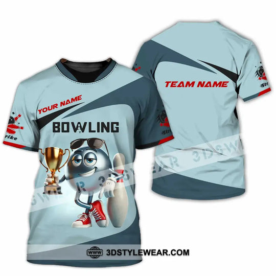 Unisex Shirt, Custom Name and Team Name Bowling Shirt, Bowling Polo Long Sleeve, Bowling Love T-Shirt style option 2