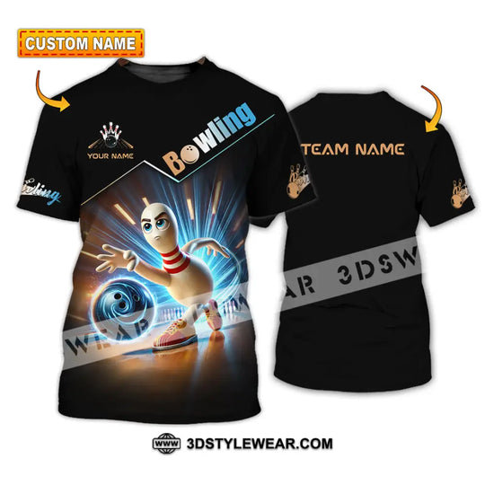 Unisex Shirt, Custom Name and Team Name Bowling Shirt, Bowling Polo Long Sleeve Shirt style option 1