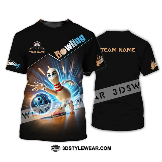 Unisex Shirt, Custom Name and Team Name Bowling Shirt, Bowling Polo Long Sleeve Shirt style option 2